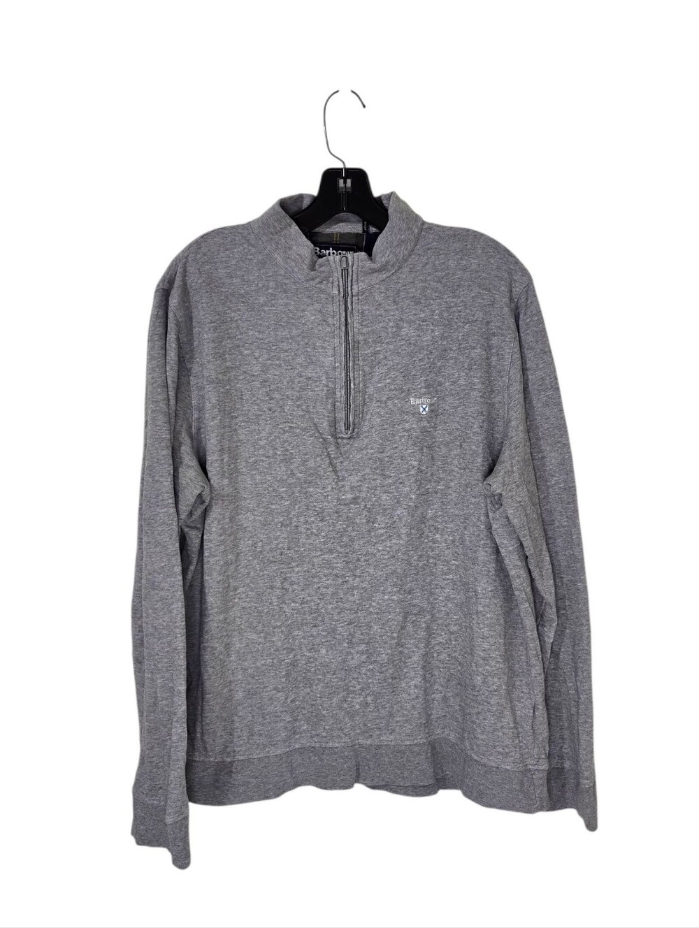 Barbour 1/2 Zip Heather Gray Mockneck Pullover Long Sleeve Men's Medium